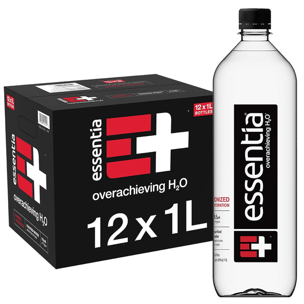 Essentia Water Bottled, Ionized Alkaline Water, 33.8oz | 12 Pack