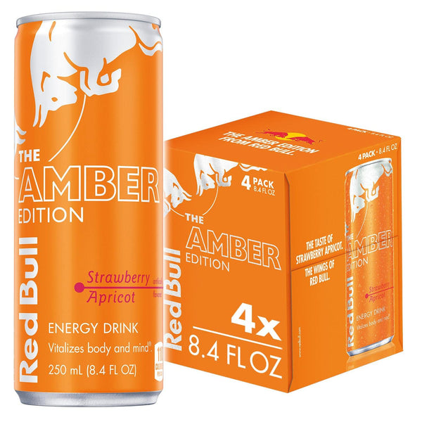 Red Bull Amber Edition Strawberry Apricot Energy Drink, 8.4ozz, 4-24 Pack