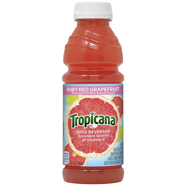 Tropicana Juice, Ruby Red Grapefruit Juice, 15.2oz (12 Pack)