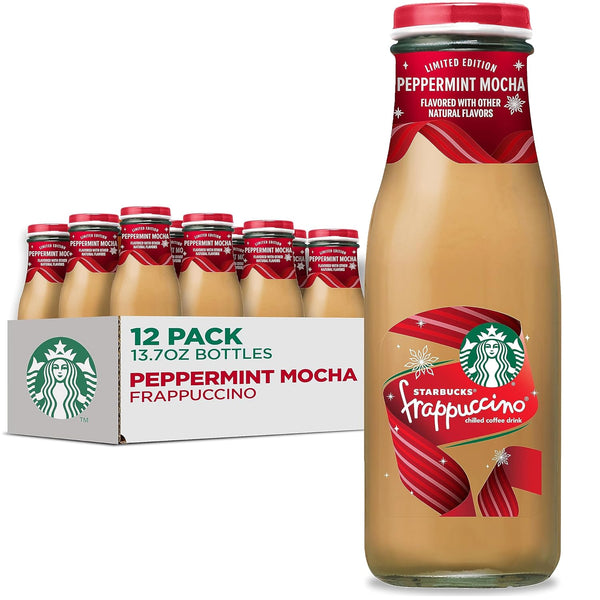 Starbucks Frappuccino Coffee, Peppermint Mocha, 13.7oz (12 Pack)