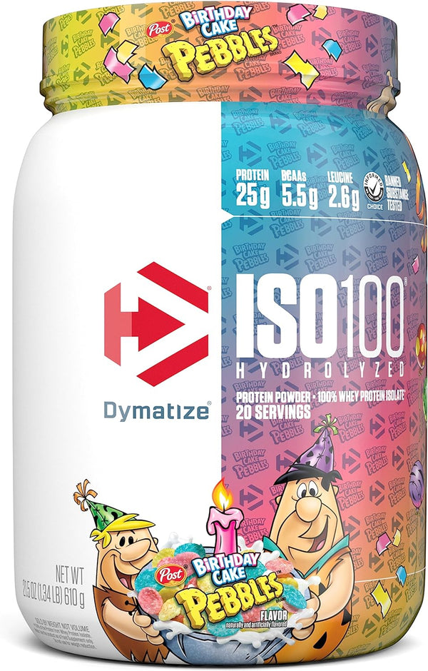 Dymatize ISO100 Whey Protein Powder - Birthday Cake Pebbles