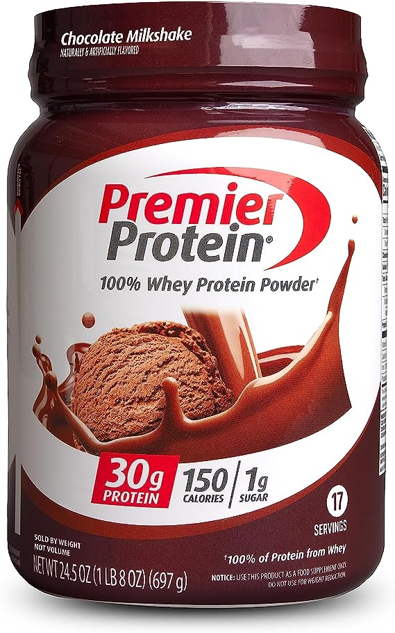 Premier Protein 100%, Chocolate Milkshake, 30g Protein, 24.5 oz, 1.5 lb