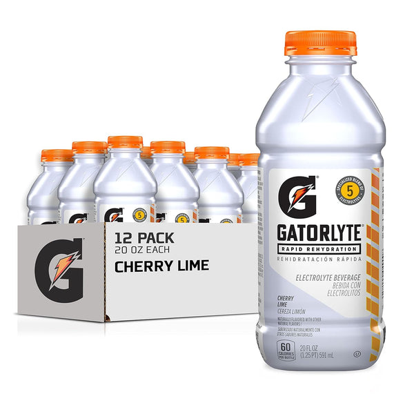 Gatorlyte Electrolyte Beverage, Cherry Lime, 20oz (12 Pack)