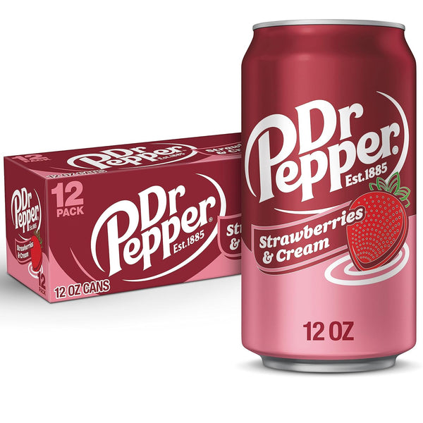 DR Pepper Soda Strawberries and Cream | 12 Pack