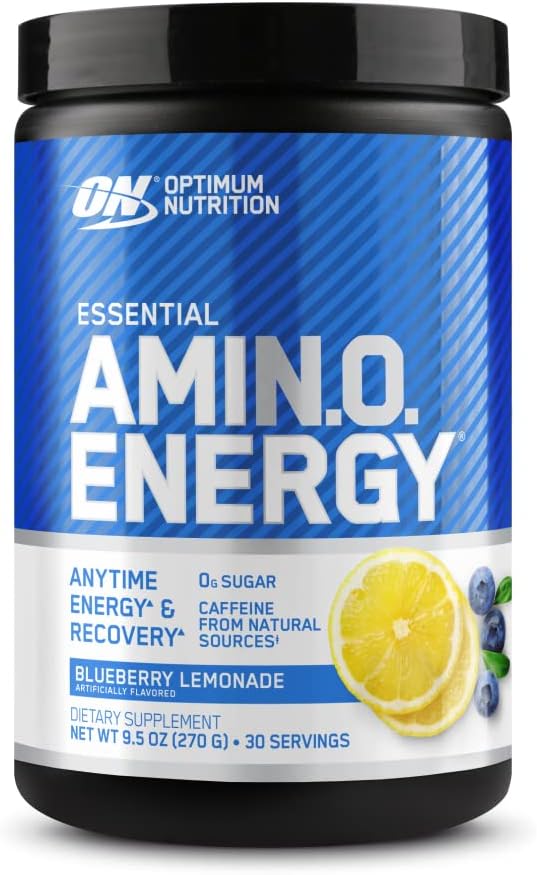 Optimum Nutrition Amino Energy Pre Workout with Green Tea, Blueberry Lemonade, 30 Servings