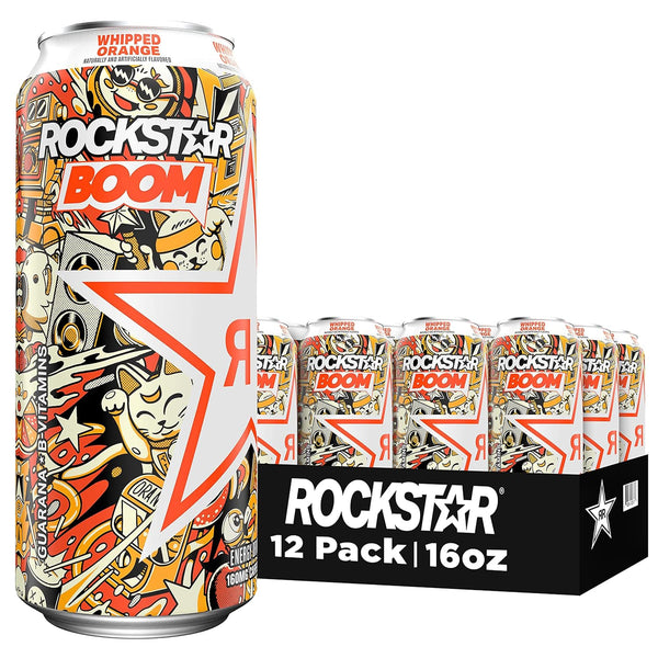 Rockstar Energy Drink Boom - Whipped Orange | 12 Pack