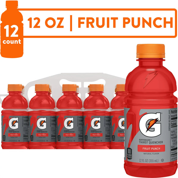 Gatorade Thirst Quencher Fruit punch, 12oz, 12-24 Pack