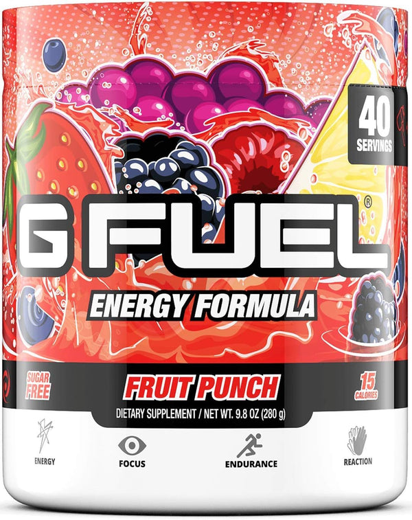 G Fuel Fruit Punch Tub Elite Energy and Endurance Formula, 9.8oz