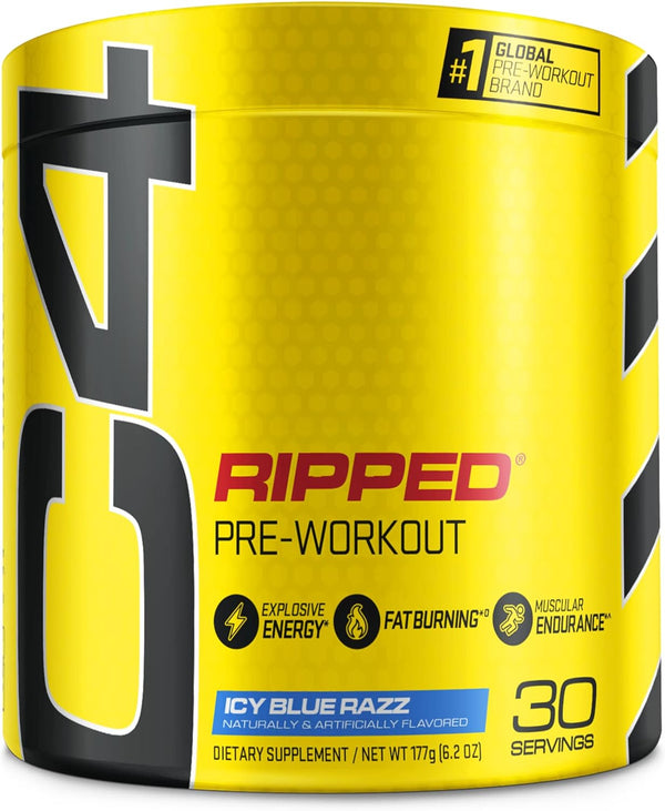 C4 Ripped Pre Workout ICY Blue Razz - Leo Smart Traders