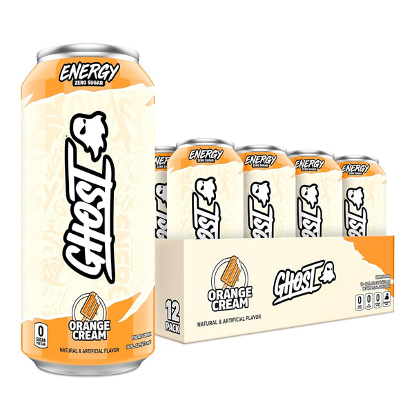 GHOST Sugar-Free Energy Drink, Orange Cream, 16 oz Can, 12 Pk