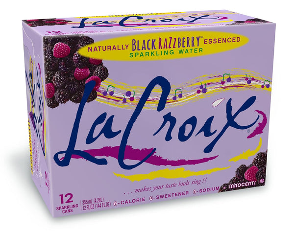 LaCroix Sparkling Water, Black Razzberry, 12oz (8-12 Pack)