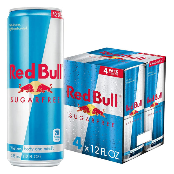 Red Bull Energy Drink Sugar Free, Sugarfree, 12oz (4-24 Pack)