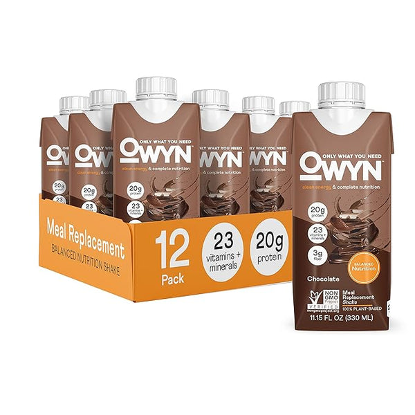 OWYN Vegan Complete Nutrition Protein Shake, Chocalate, 12 Pack