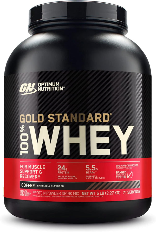 Optimum Nutrition Gold Standard 100% Whey Protein Powder, Coffee, 5 Pound