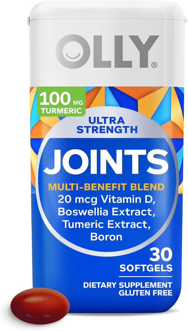 OLLY Ultra Joint Softgels, Boswellic Extract, Turmeric, Vitamin D, Boron, 30 Count (1 pack)