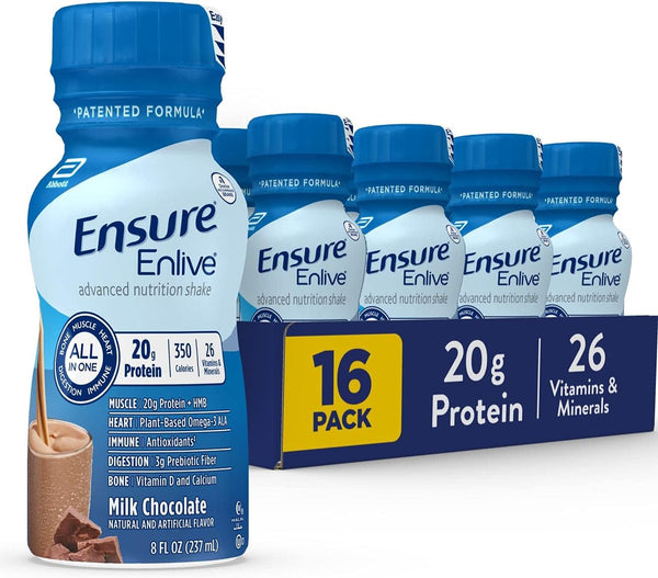 Ensure Enlive Shake, Nutrition Shake - Milk Chocolate | 16 Pack