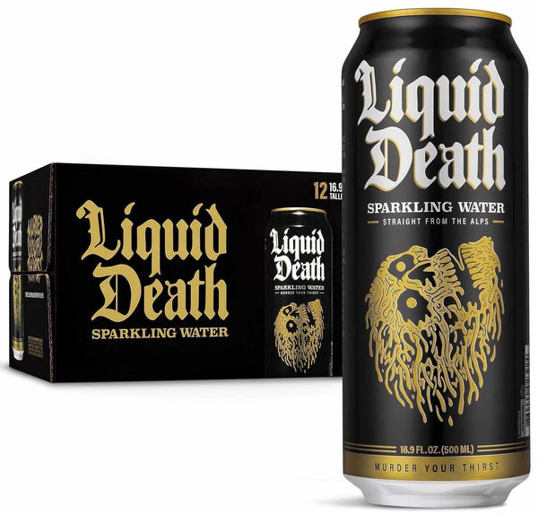 Liquid Death Sparkling Water, 19.2oz King Size Cans (8-18 Pack)