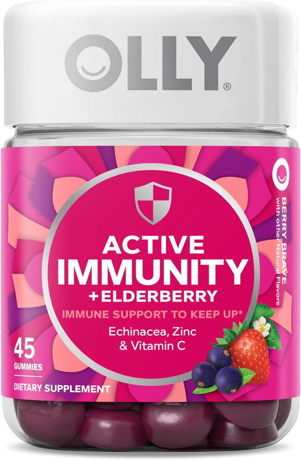 OLLY Immunity Gummy, Immune Support, Supplement, Berry, 45-90-135 Count