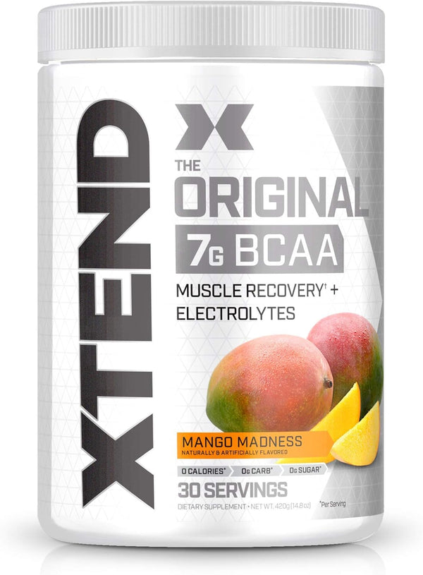 XTEND Original BCAA Powder Mango Madness, 7g BCAAs for Men & Women - 30 Servings