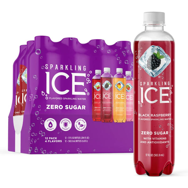 Sparkling Ice Purple Variety Pack, Flavored Water, Zero Sugar Flavored Water, 17oz,(12 Pack)