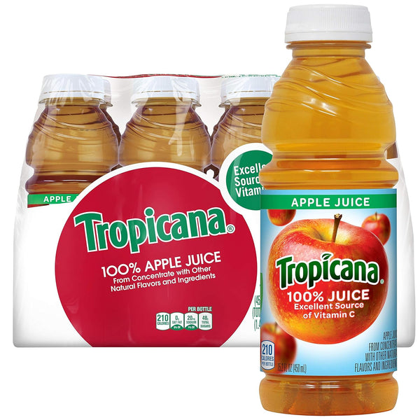 Tropicana Juice, Apple Juice, 15.2oz (12 Pack)