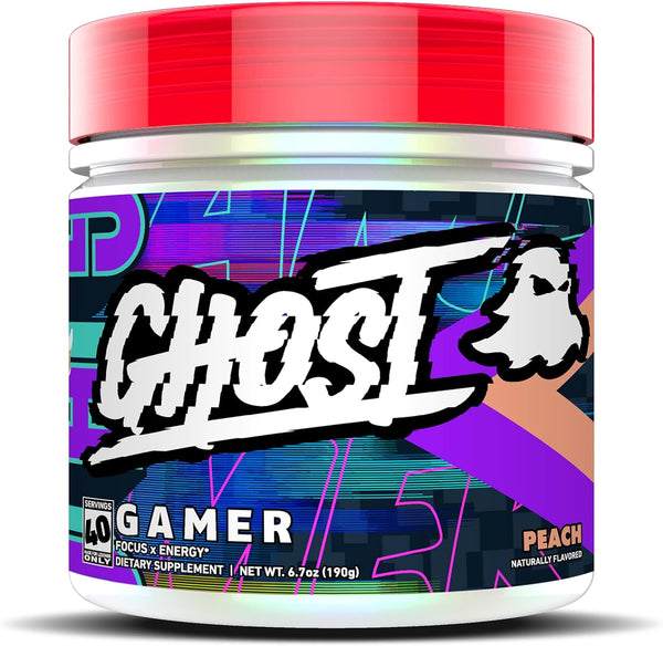 GHOST Gamer: Energy and Focus Support Formula, Peach, 40 Servings