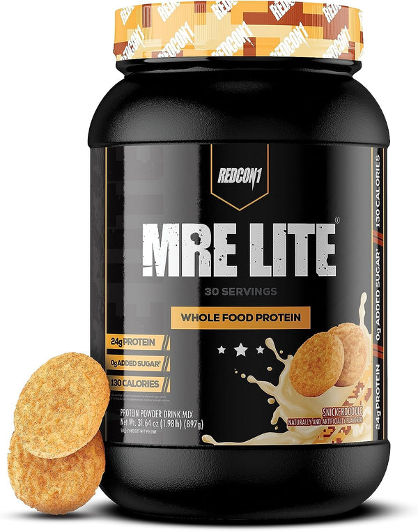 REDCON1 MRE Lite Whole Food Protein Powder, Snickerdoodle (30 Servings)