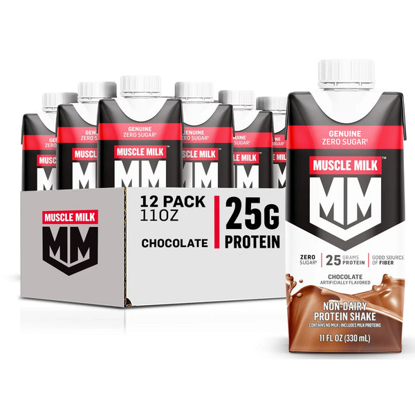 Muscle Milk Genuine Protein Shake, Chocolate, 11 fl oz Carton, 4-12 Ct