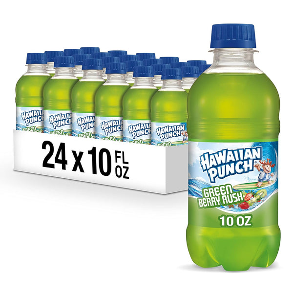 Hawaiian Punch Green Berry Rush, 10oz bottles (4 Packs of 6)