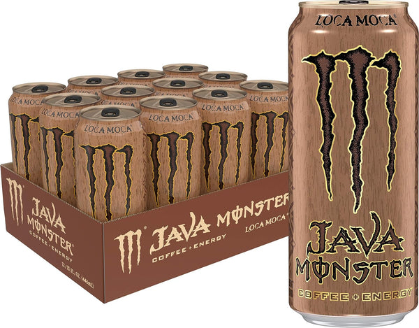 Monster Energy Java Loca Moca, Coffee + Energy Drink, 15oz (12 Pack)