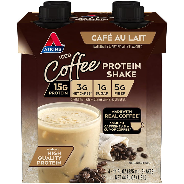 Atkins Iced Coffee Protein Shake Cafe Au Lait - Leo Smart Traders