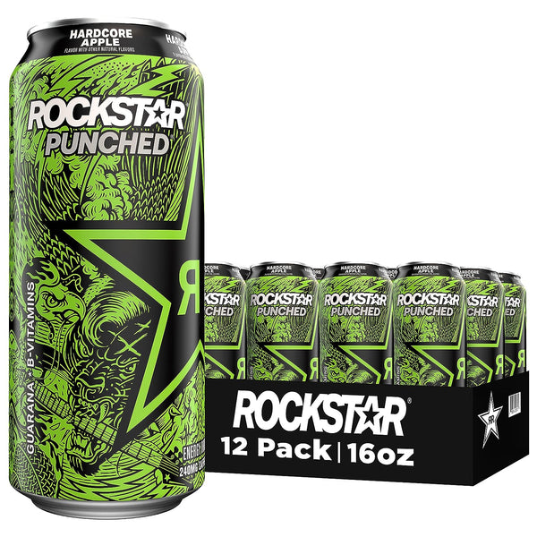 Rockstar Punched Energy Drink - Hardcore Apple | 12 Pack