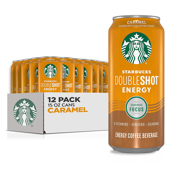 Starbucks Doubleshot Energy Drink Coffee Beverage, Caramel, 15oz (12 Pack)