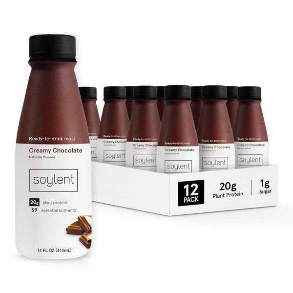 Soylent Protein Shake, Creamy Chocolate, 14oz, (12 Pack)