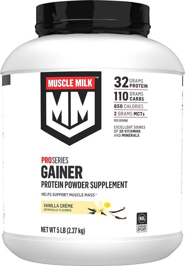 Muscle Milk Gainer Protein Powder, Vanilla Creme, 5 Pound