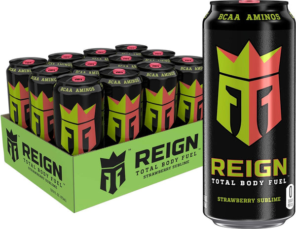 Reign Total Body Fuel, Strawberry Sublime, Fitness & Performance Drink, 16oz (12 Pack)