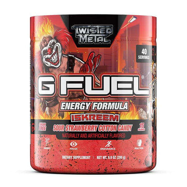 G Fuel Energy Powder, Sour Strawberry Cotton Candy Flavor, 9.9oz