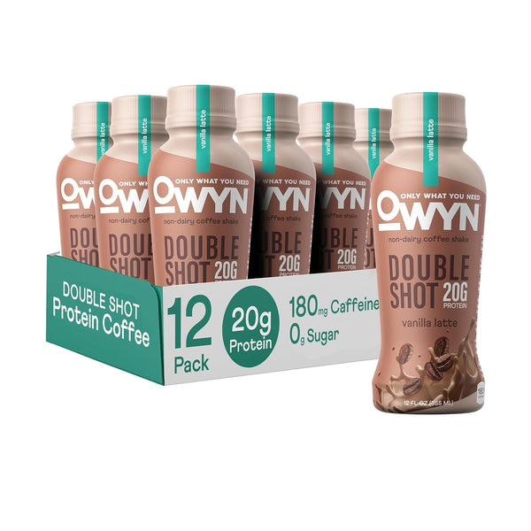 Owyn Plant Based Protein Shake, Vanilla Double Shot, 12 Ct