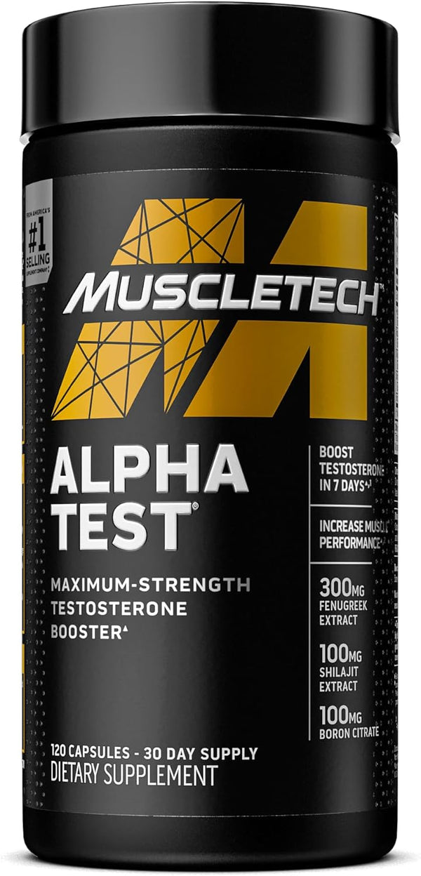 MuscleTech AlphaTest, Tribulus Terrestris & Boron Supplement for Men, 120 Pills