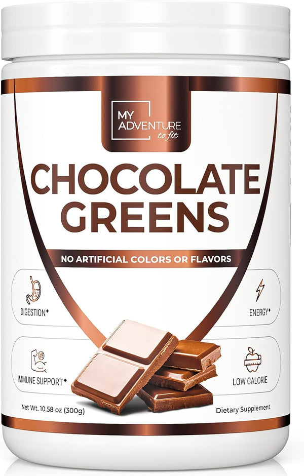 Green Superfood Powder for Digestion & Gut Healt, Greens Blend Powder for Immune Support Chocolate, 60 Servings