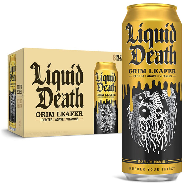 Liquid Death Iced Black Tea, Grim Leafer 19.2oz King Size Cans (8-Pack)