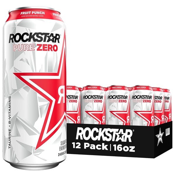 Rockstar Pure Zero Energy Drink - Fruit Punch | 12 Pack