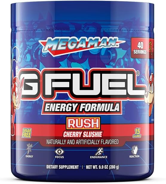 G Fuel Megaman Energy Powder, Cherry Slush Flavor, 9.9oz