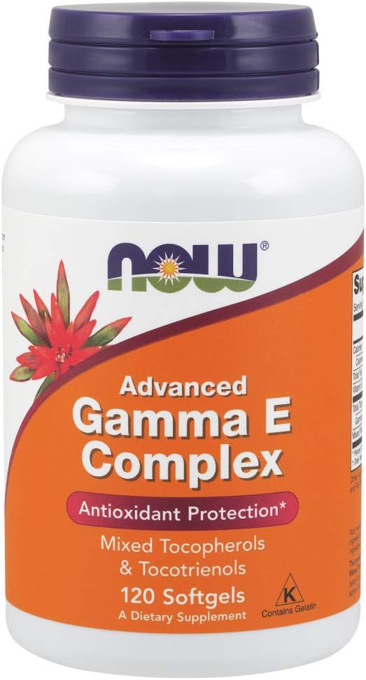 NOW Supplements, Advanced Gamma E Complex, Mixed Tocopherols & Tocotrienols, 120 Softgels