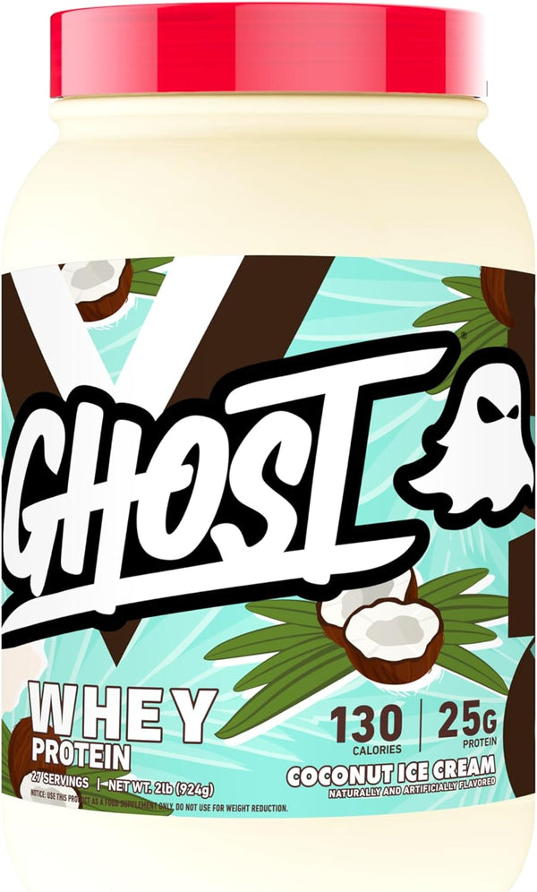 GHOST Whey Protein Powder, Coconut Ice Cream - 2LB