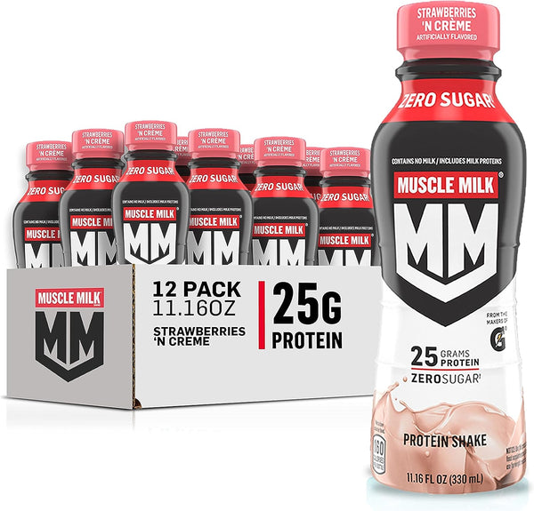 Muscle Milk Genuine Shake, Strawberry, 11.16 Fl Oz (Pack of 12)