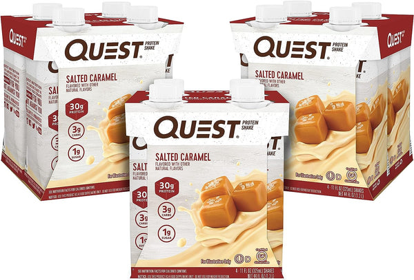 Quest Protein Shake, Salted Caramel, 30g Protein, 4-12 Pack