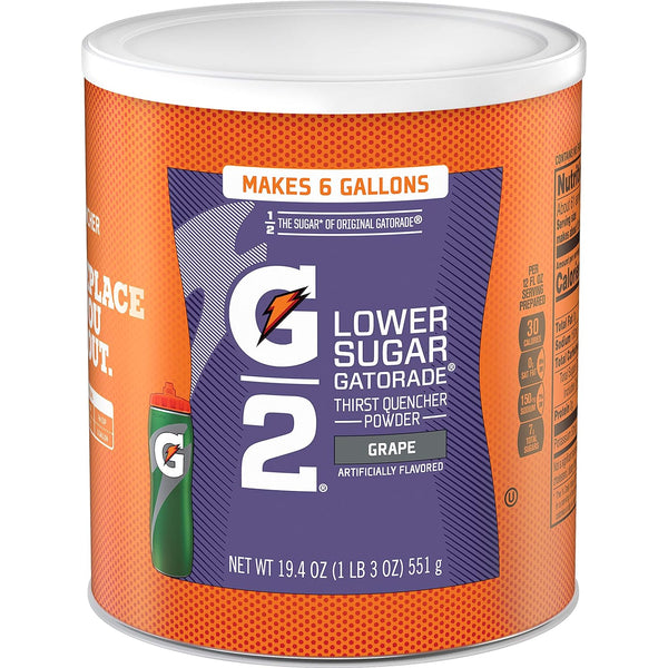 Gatorade Thirst Quencher Powder, G2 Low Calorie, Grape, 19.4oz (3 pack)