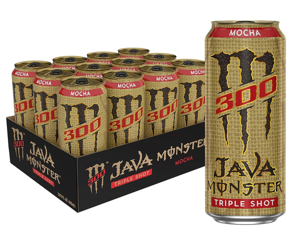 Monster Energy Java 300 Triple Shot Robust Coffee + Cream, 15oz (12 Pack)