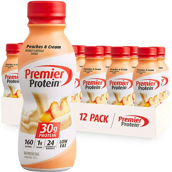 Premier Protein Shake, Peaches & Cream, 30g Protein, 11.5oz (12 Pack)